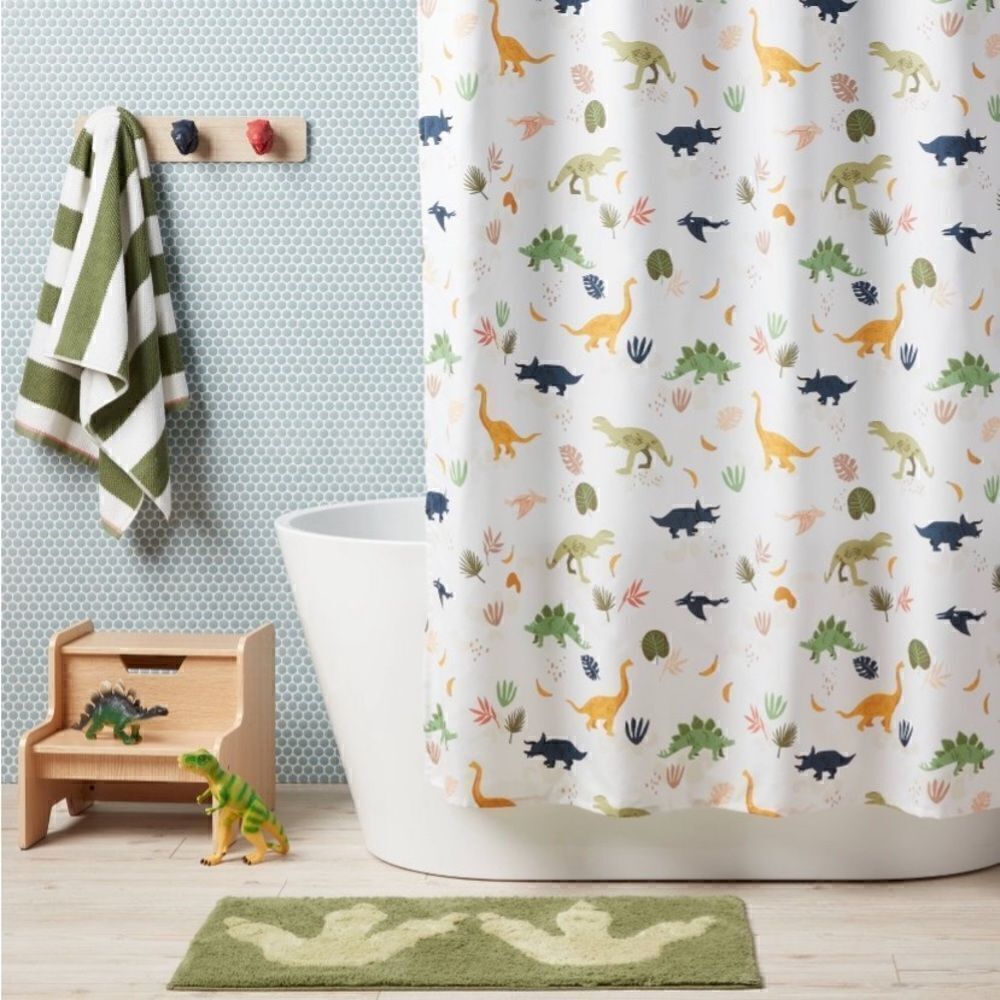 Pillowfort Dinosaur Print Shower Curtain